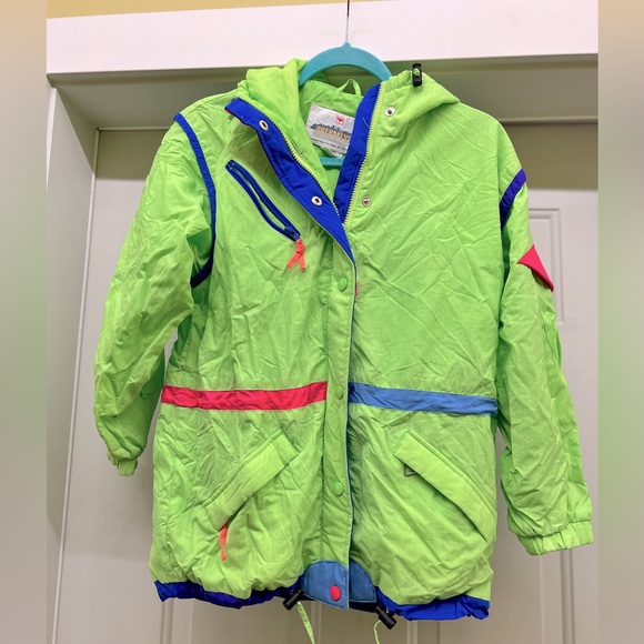 Veste De Ski Vintage OberMeyer Multicolore - Taille 6 - Occasion Très Bon état - Style Doudoune